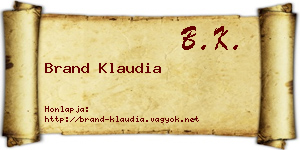 Brand Klaudia névjegykártya